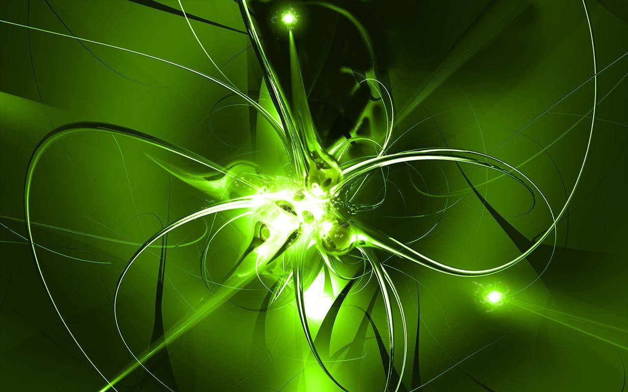 3d Gleaming Green Abstract Background
