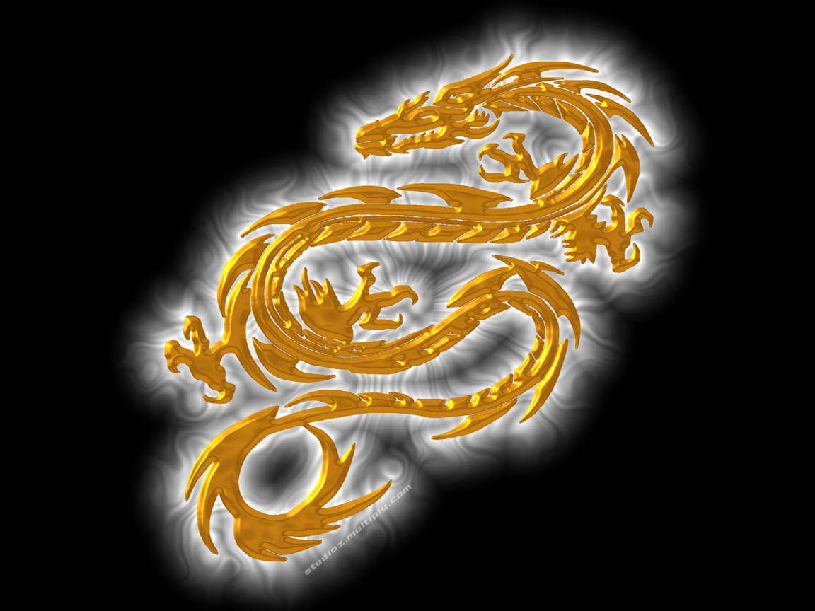 3d Golden Dragon Insignia