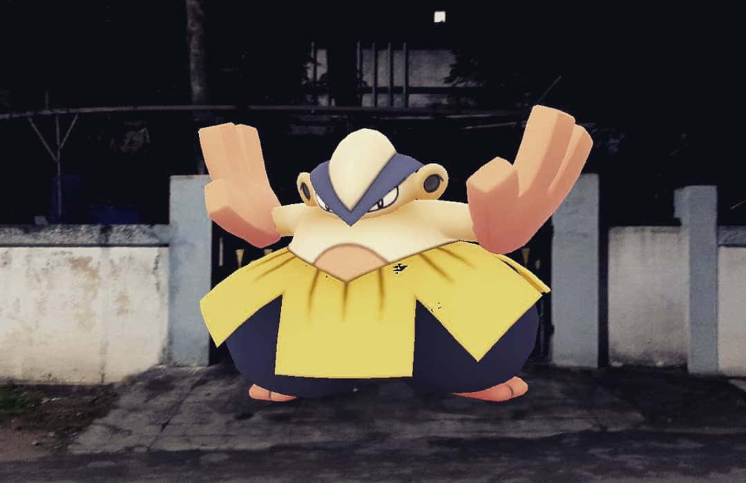 3d Hariyama On Gate Background