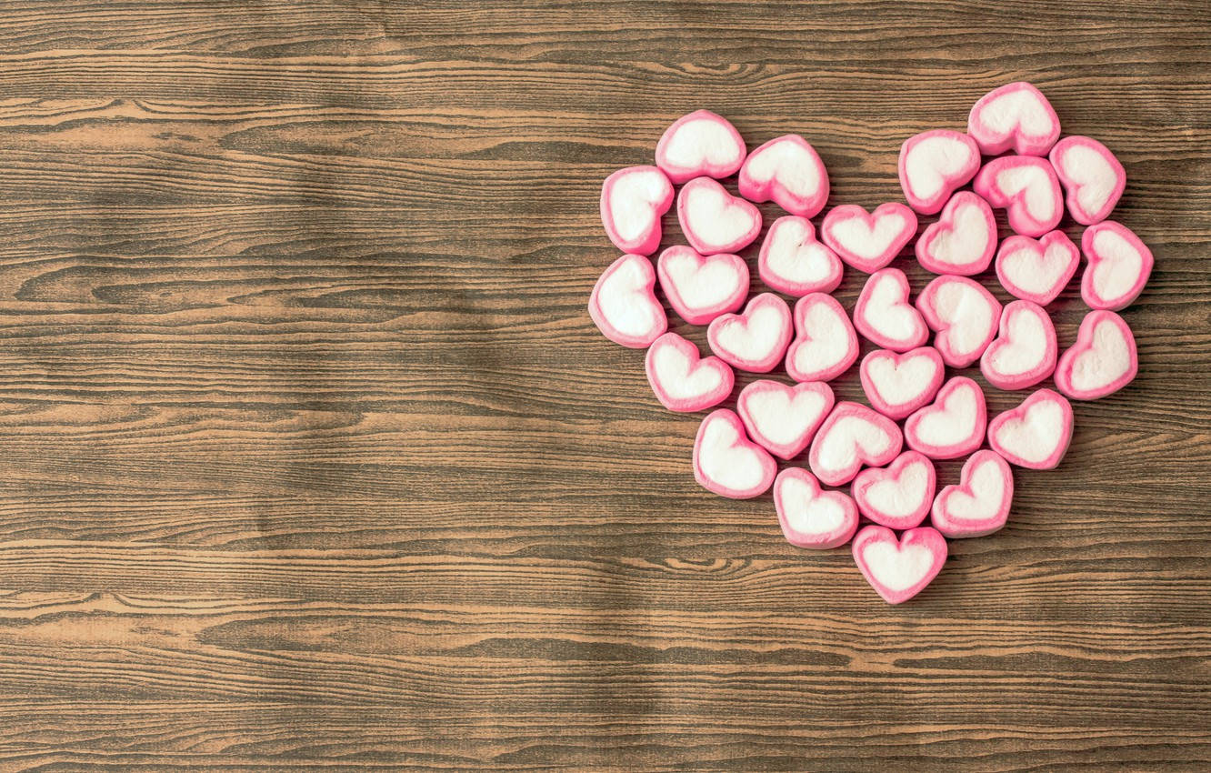 3d Heart Marshmallow Shape Background