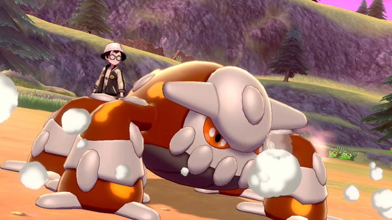 3d Heatran Pokemon With Trainer Background