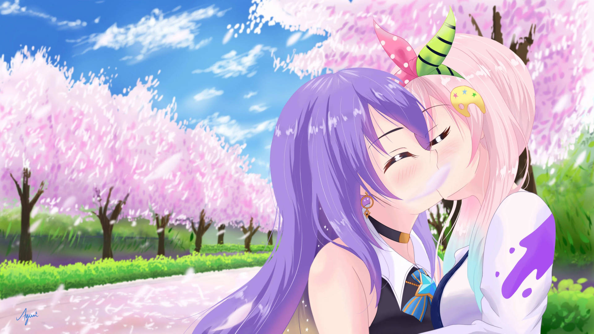 3d Hololive Id Girls Kissing