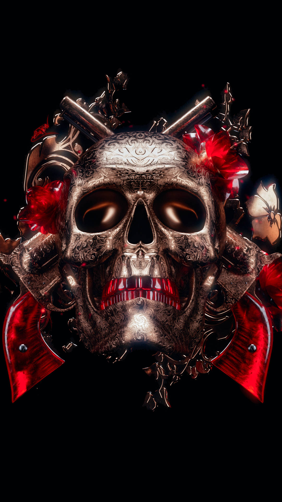 3d Horror Metal Skull