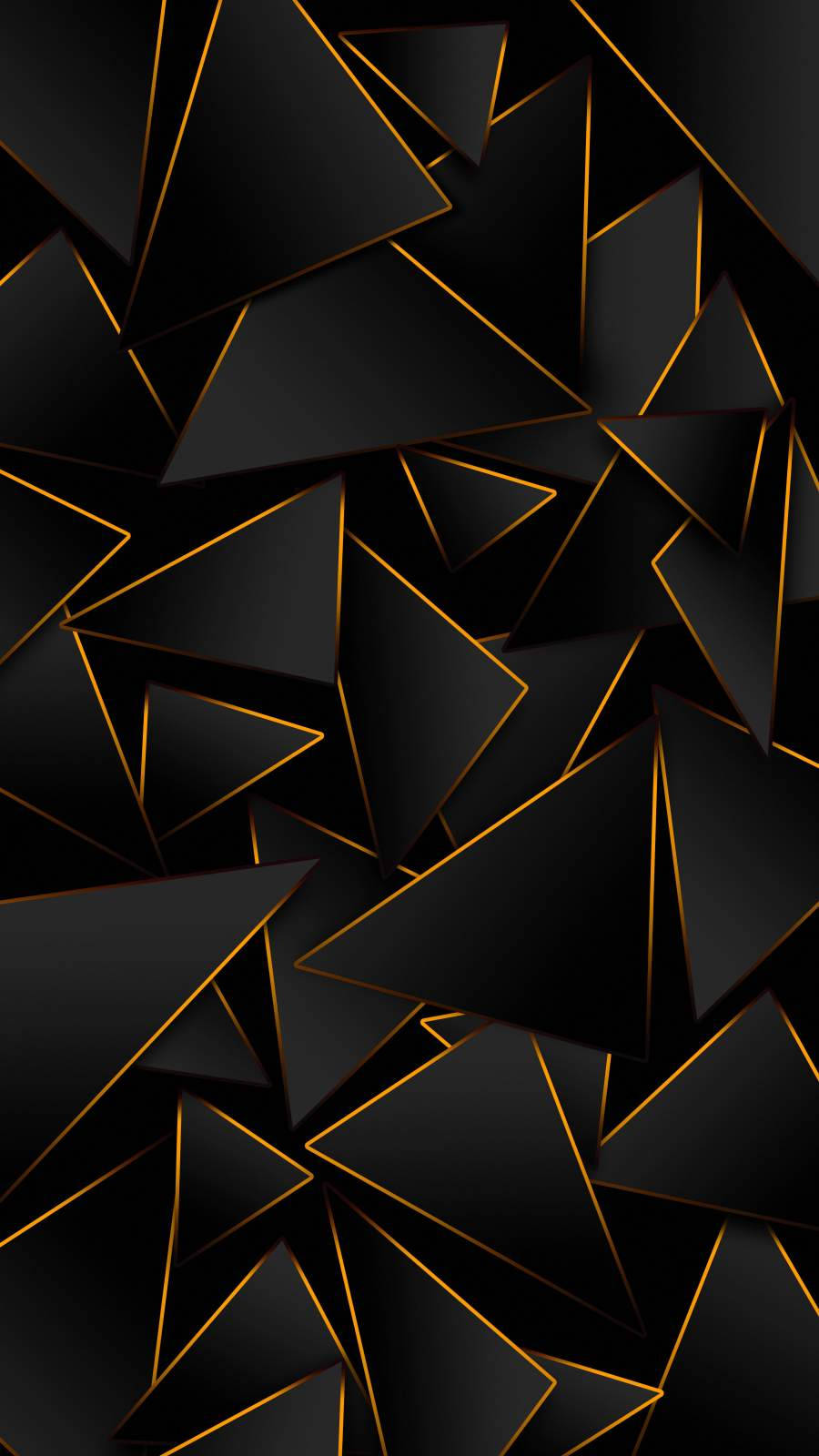 3d Iphone Black And Gold Triangles Background