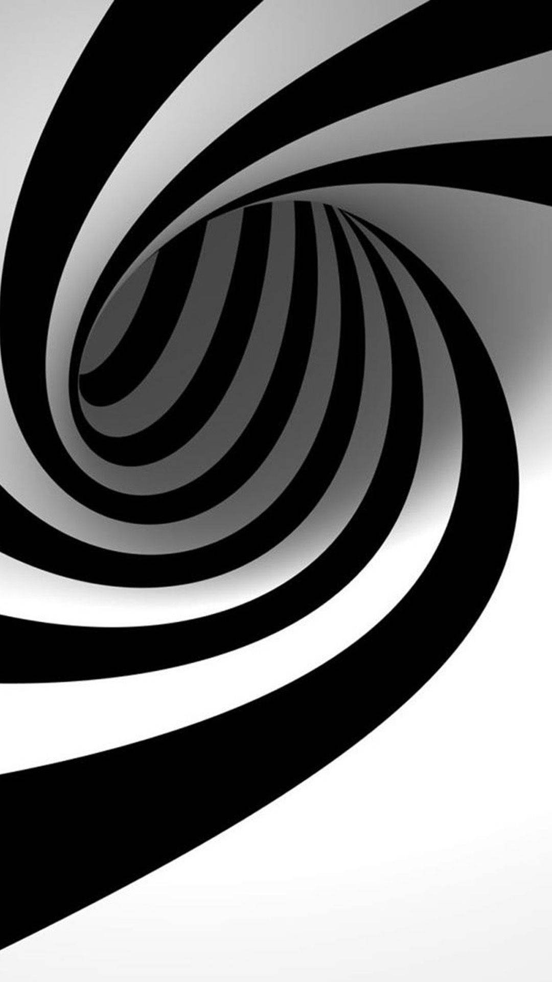 3d Iphone Black And White Tunnel Background