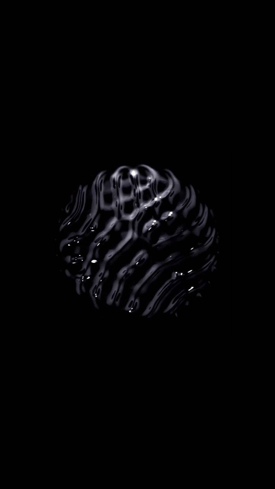 3d Iphone Black Liquid Background