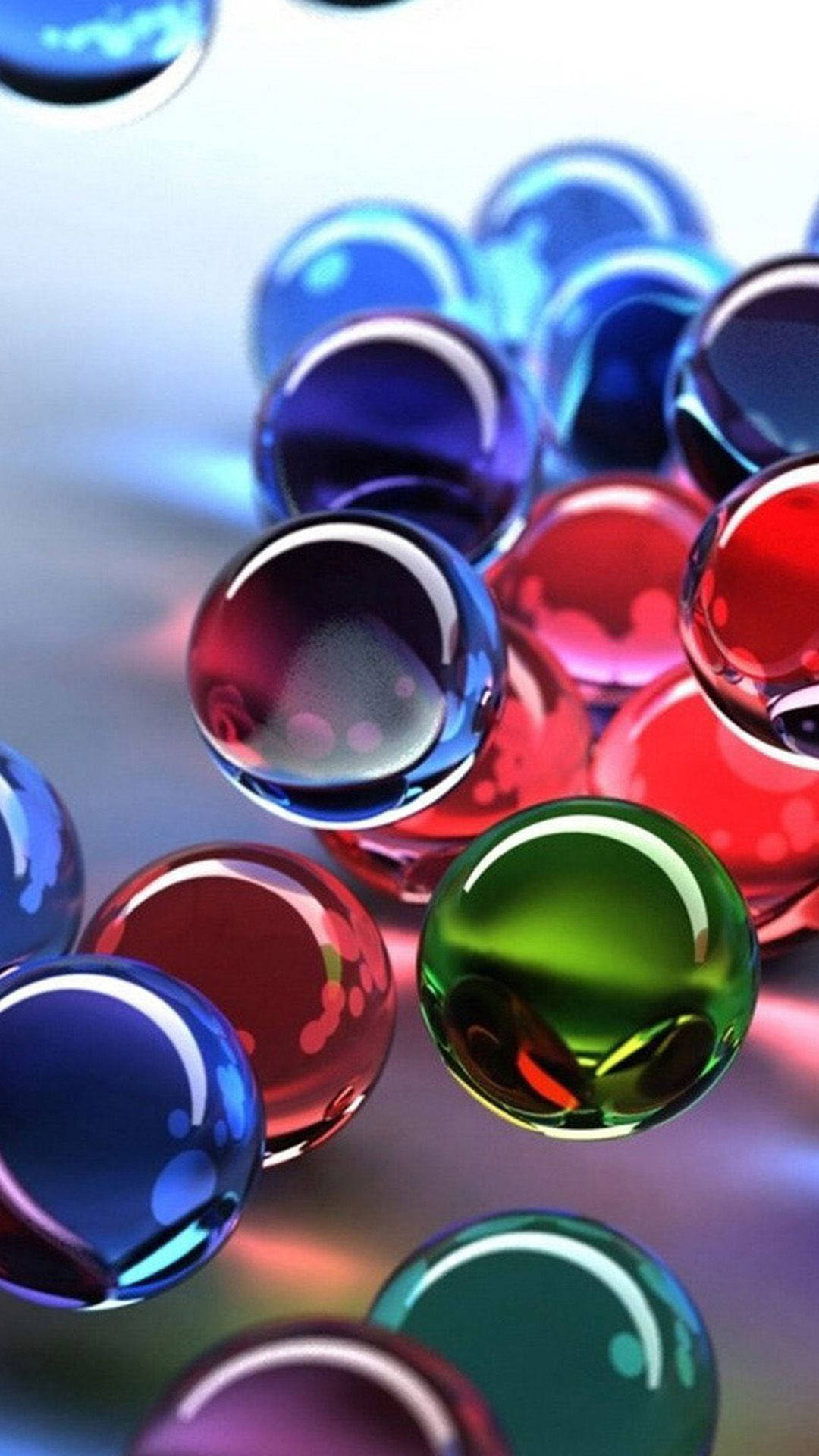 3d Iphone Colourful Glass Spheres Background