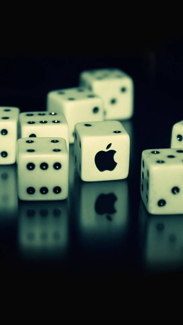 3d Iphone Dice With Apple Logo Background