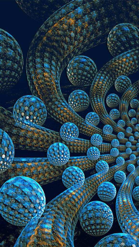 3d Iphone Dynamic Blue Spheres Background