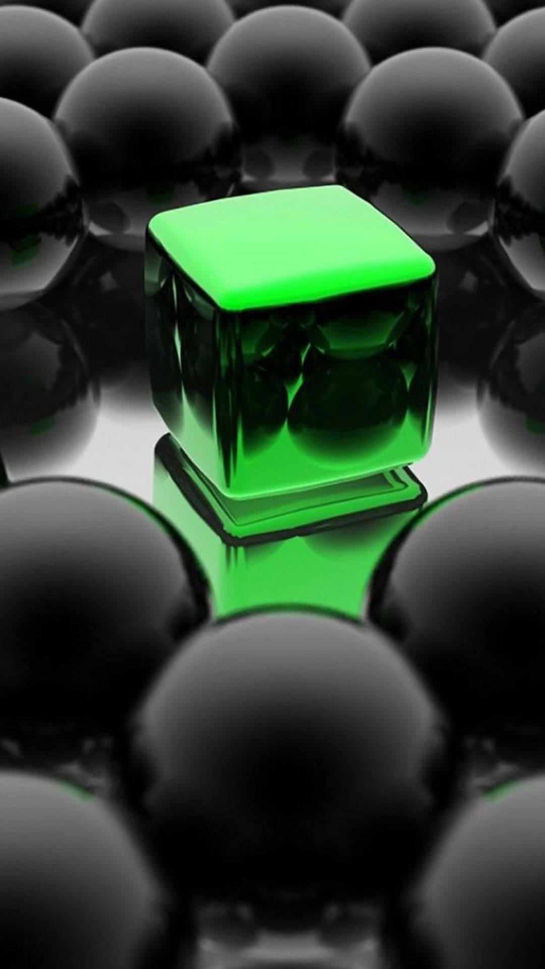 3d Iphone Emerald Green Cube Background