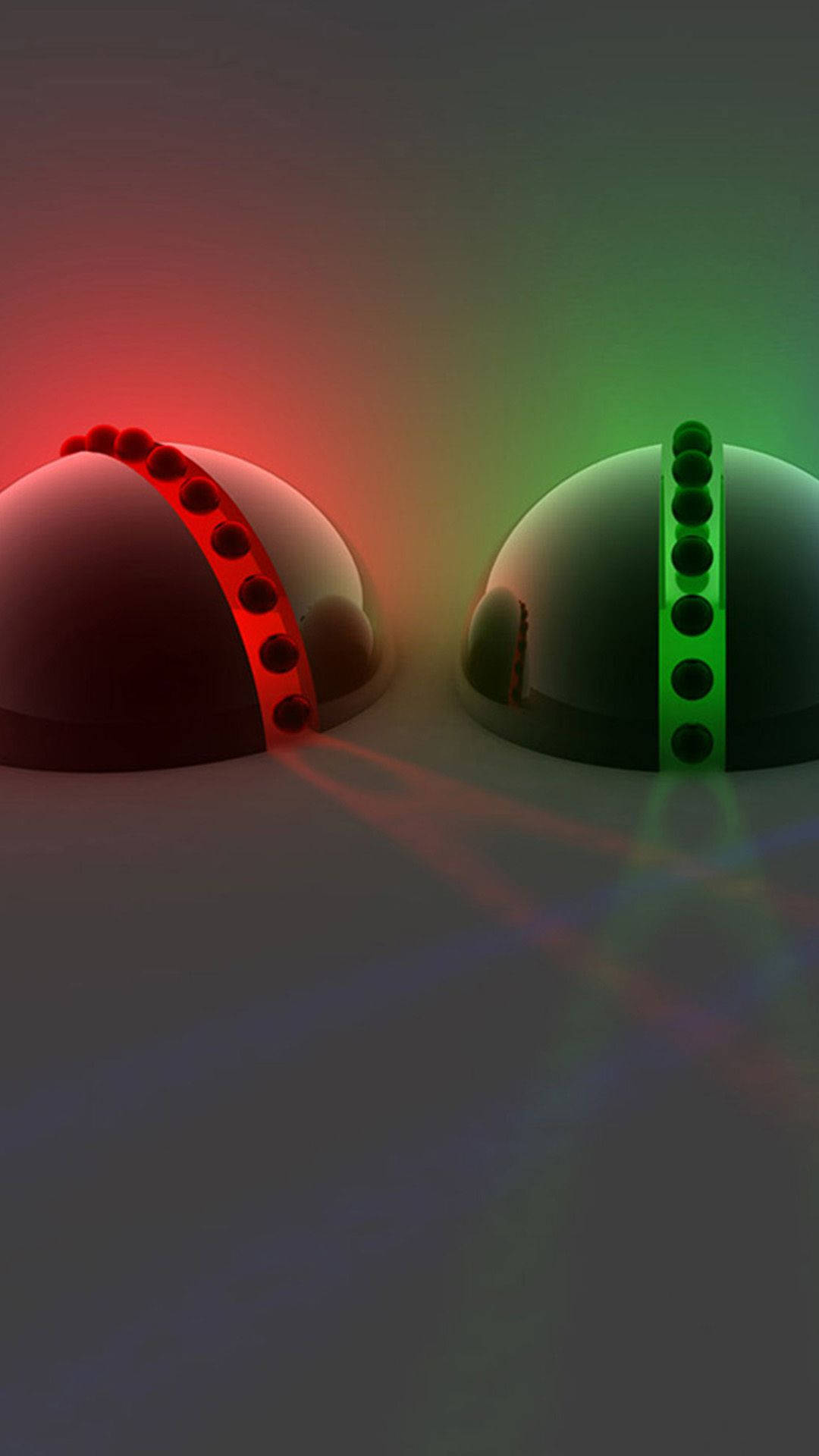 3d Iphone Red And Green Spheres Background