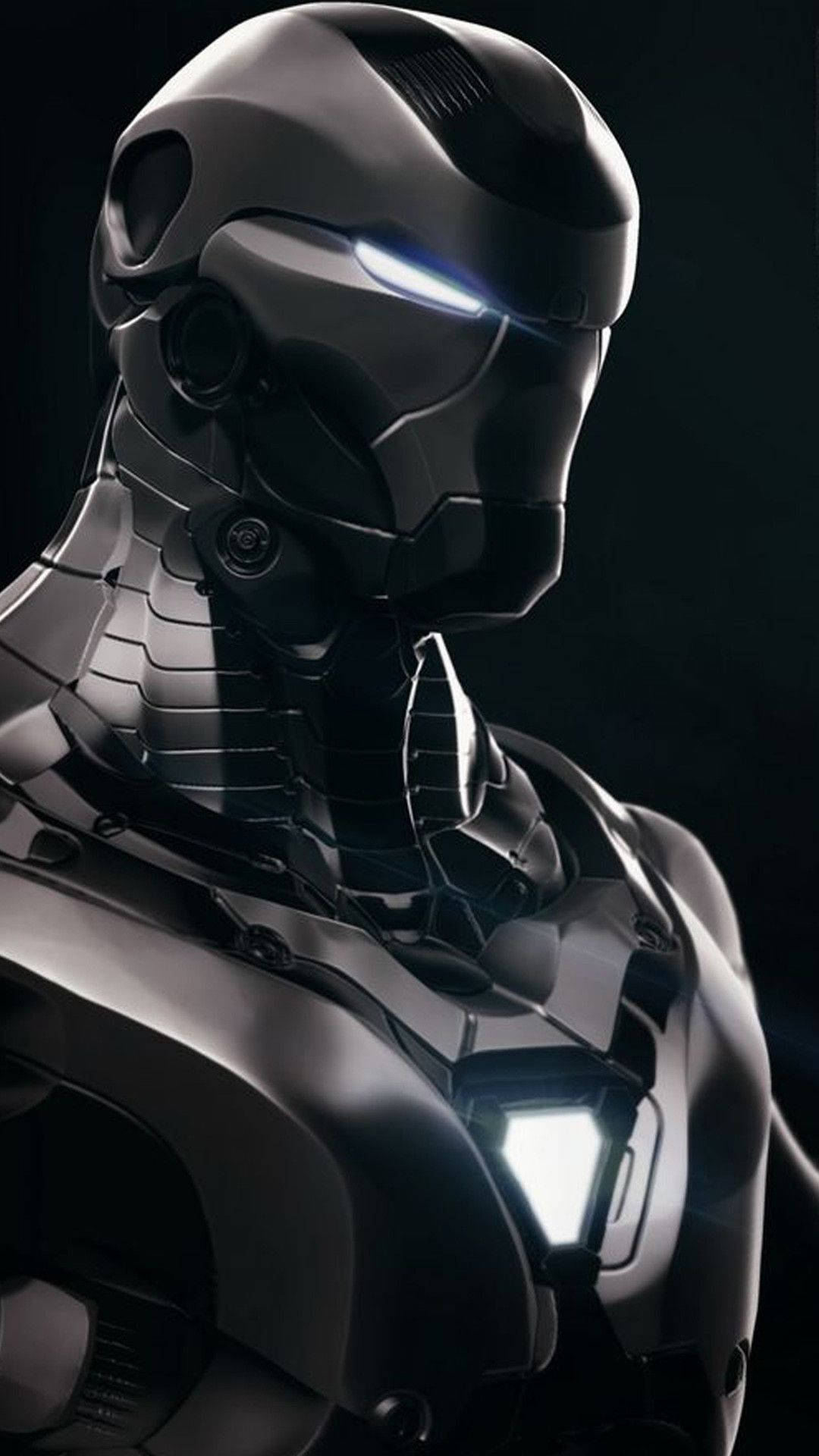 3d Iphone Silver Iron Man Suit Background