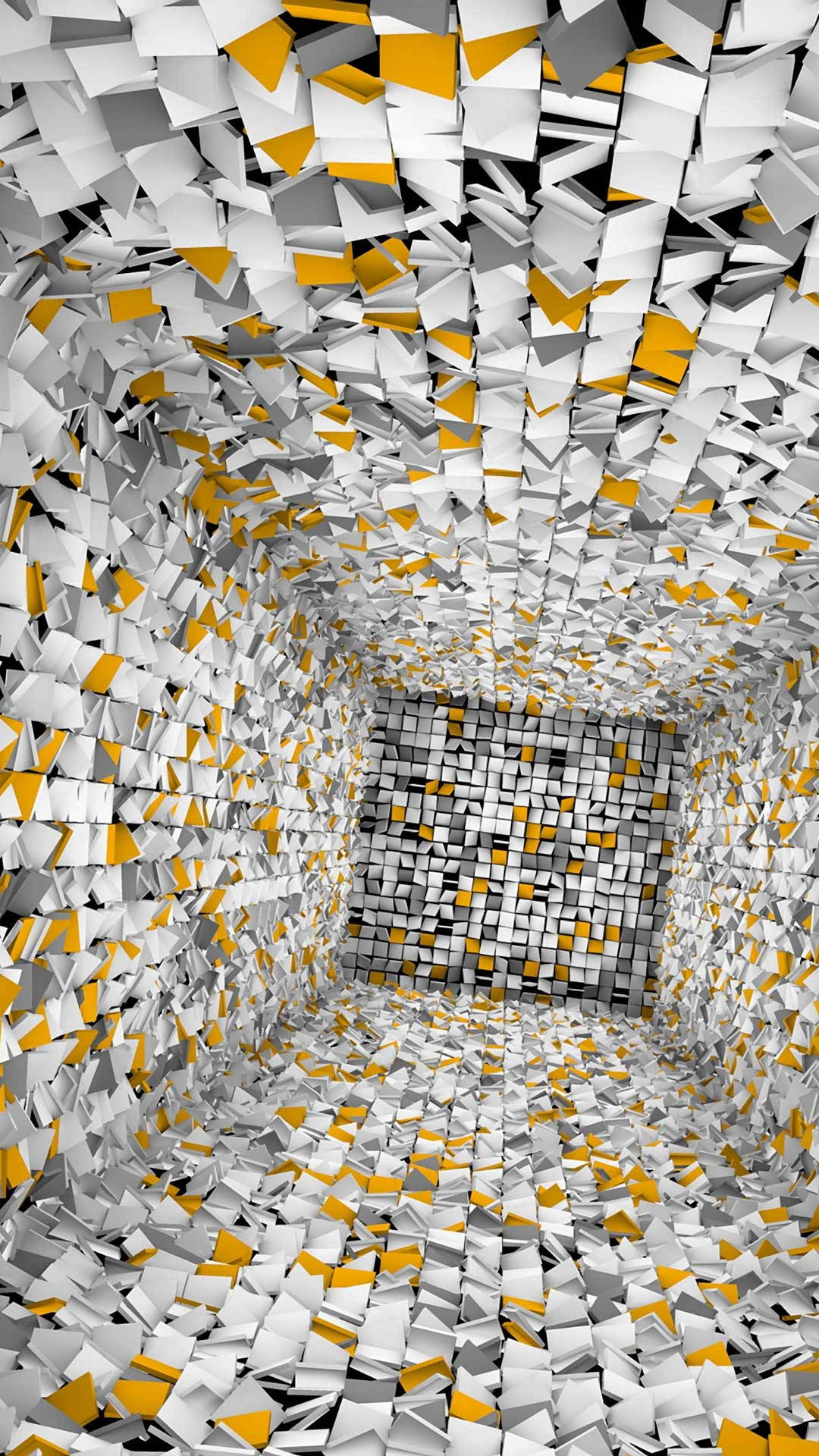 3d Iphone White And Yellow Tiles Background