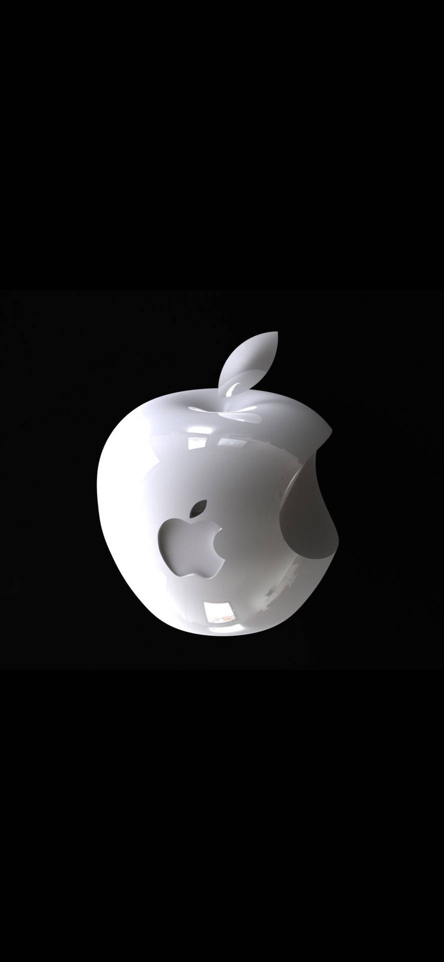 3d Iphone White Apple Logo Background