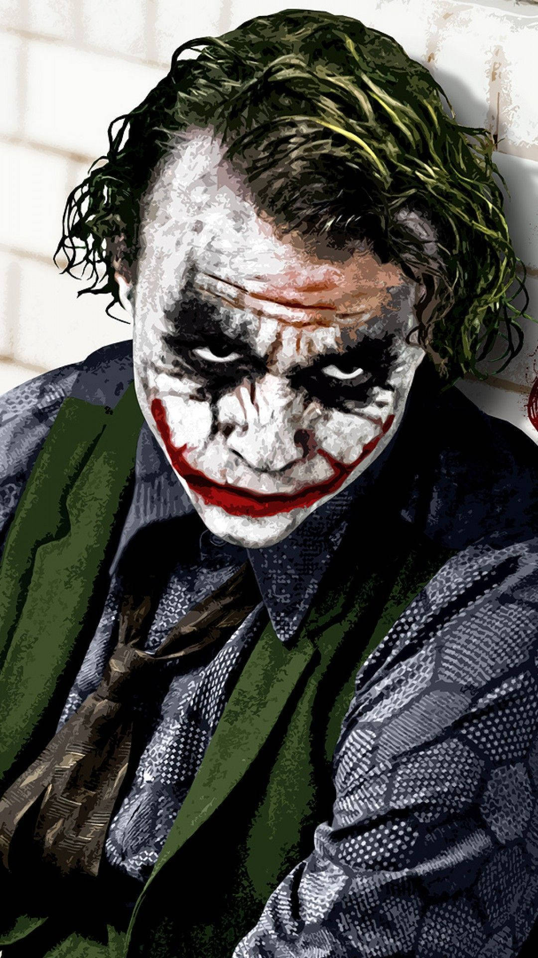 3d Joker Iphone Heath Ledger On Wall