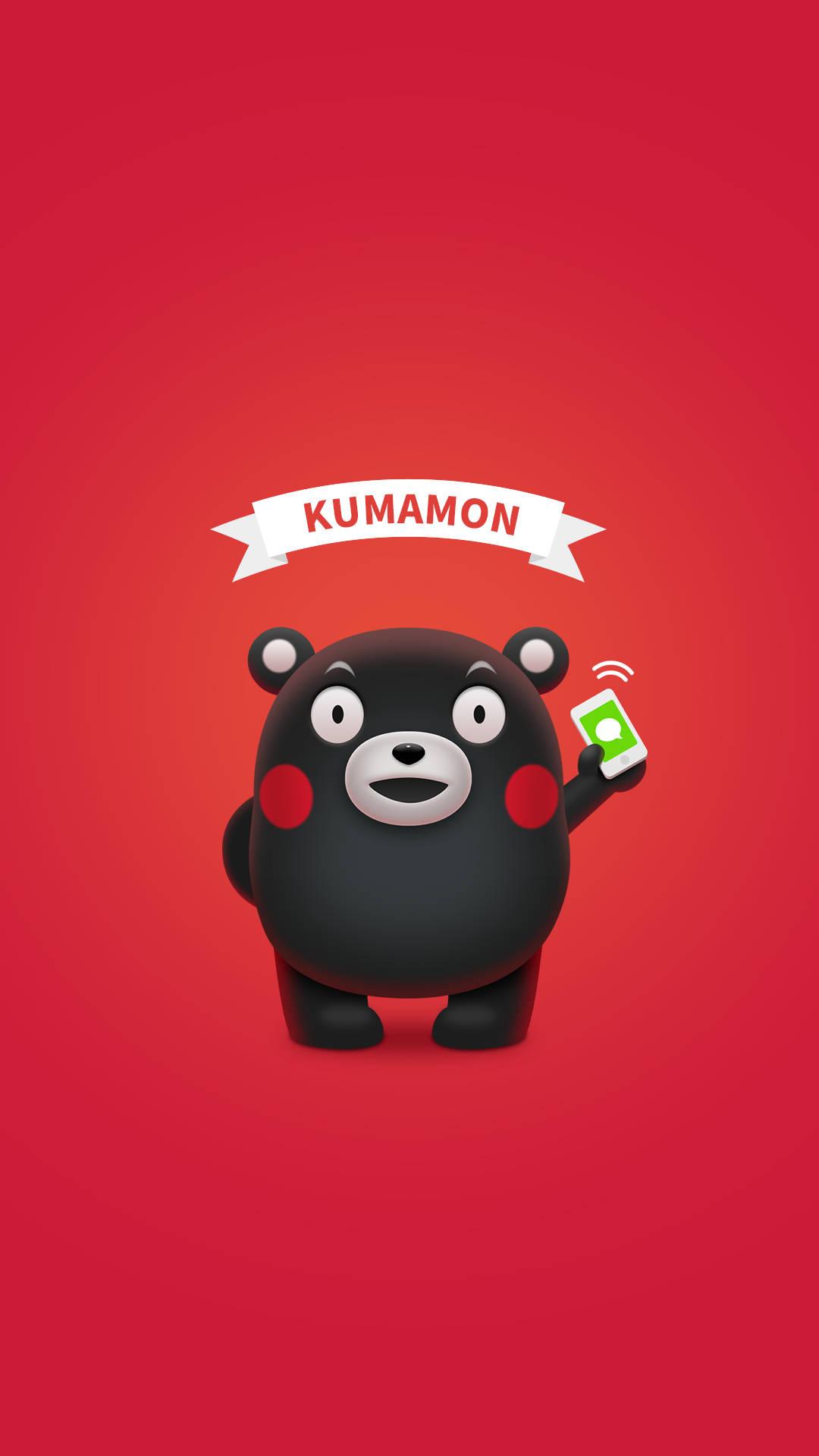 3d Kumamon On Red Background