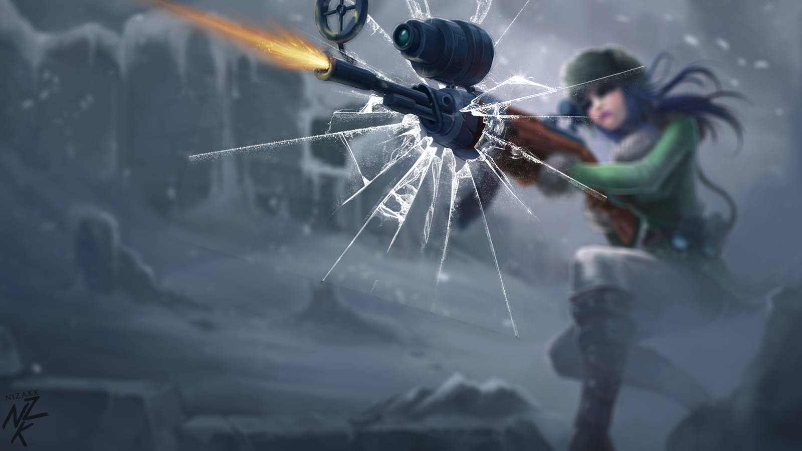 3d League Of Legends Character, Caitlyn Background