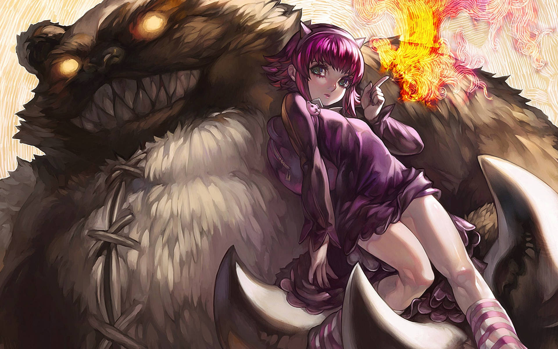 3d League Of Legends Characters, Annie And Tibbers Background