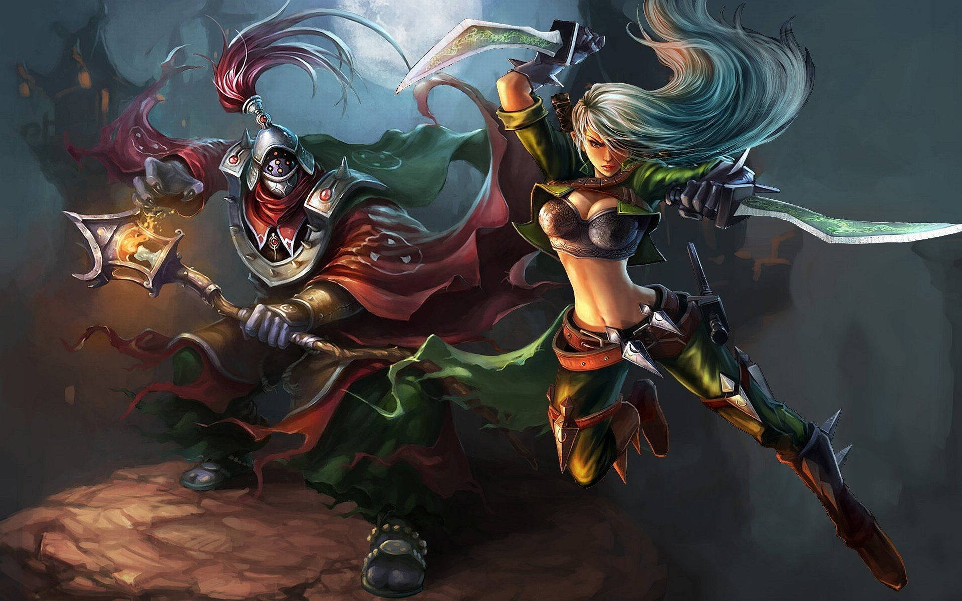 3d League Of Legends Mercenary Katarina Background