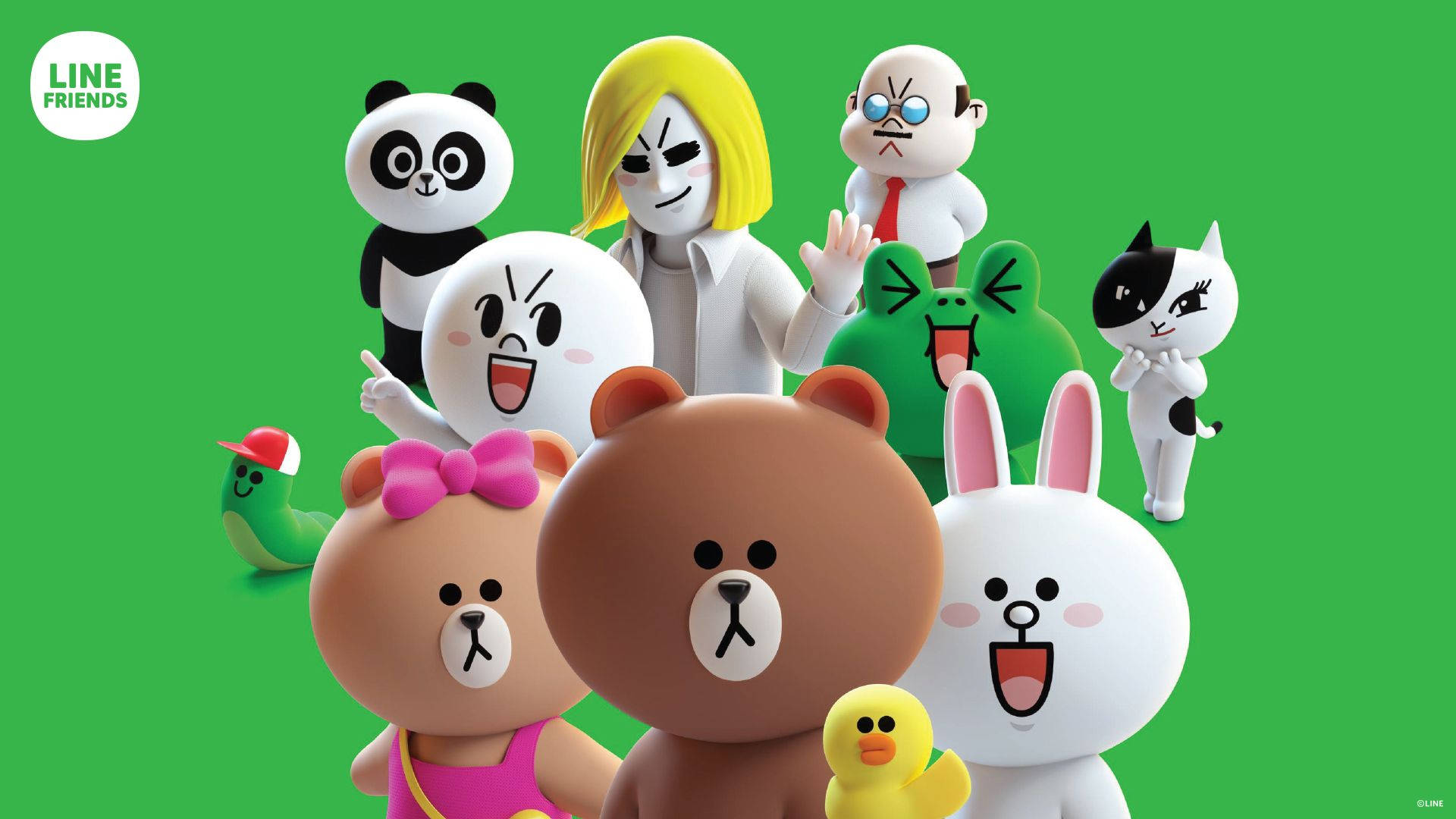 3d Line Friends Background