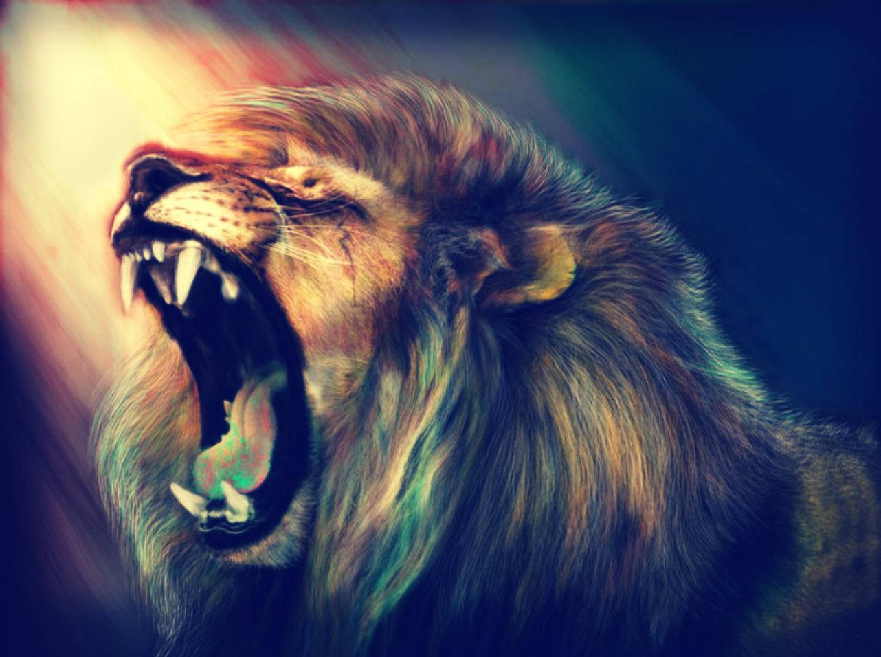 3d Lion Digital Art Background