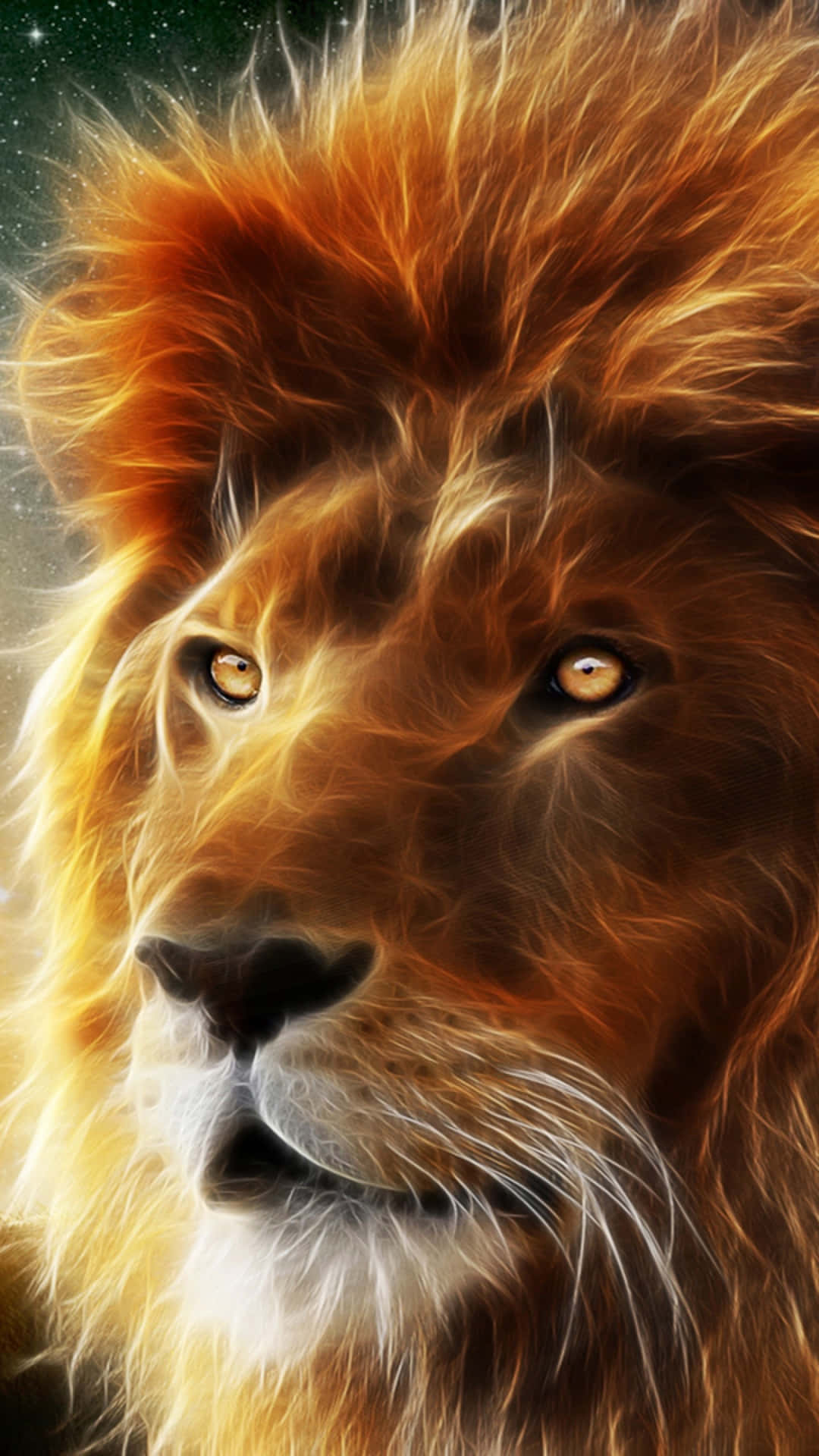 3d Lion Face Art Background