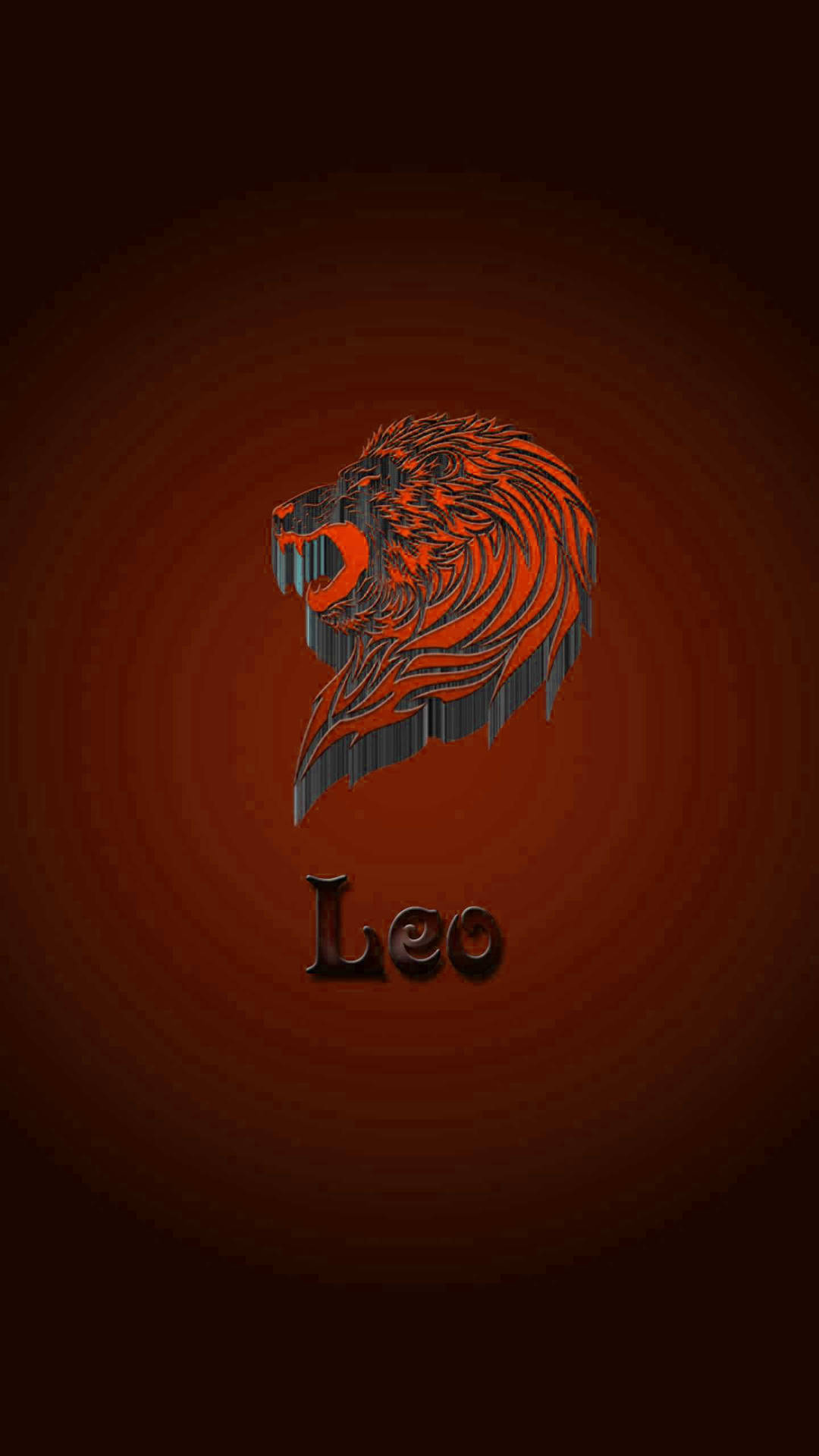 3d Lion Head And Leo Background
