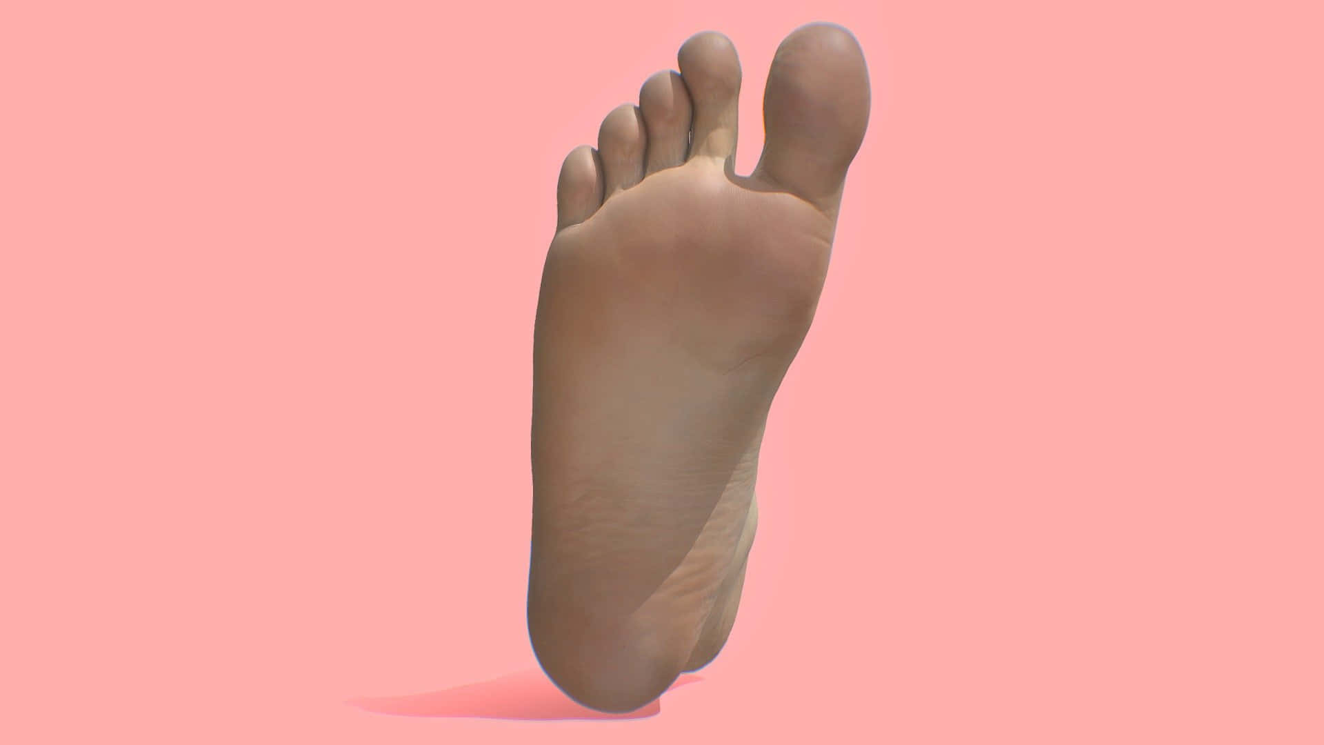 3d Male Feet On A Pink Background