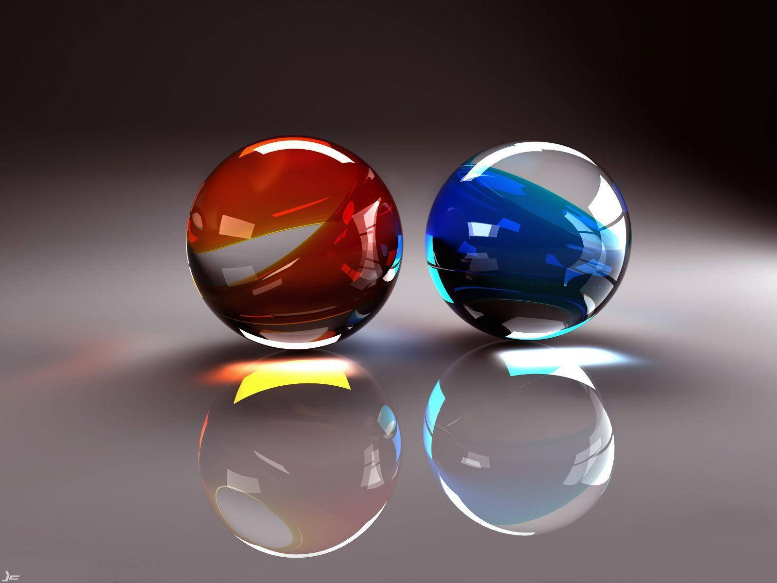 3d Marble Crystal Balls Background