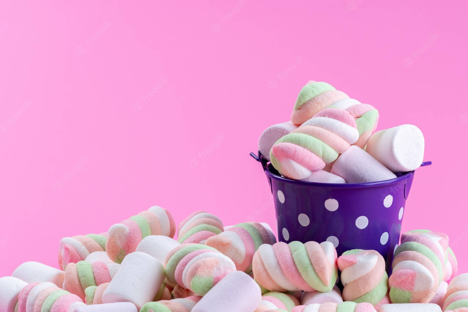 3d Marshmallow Bucket Background