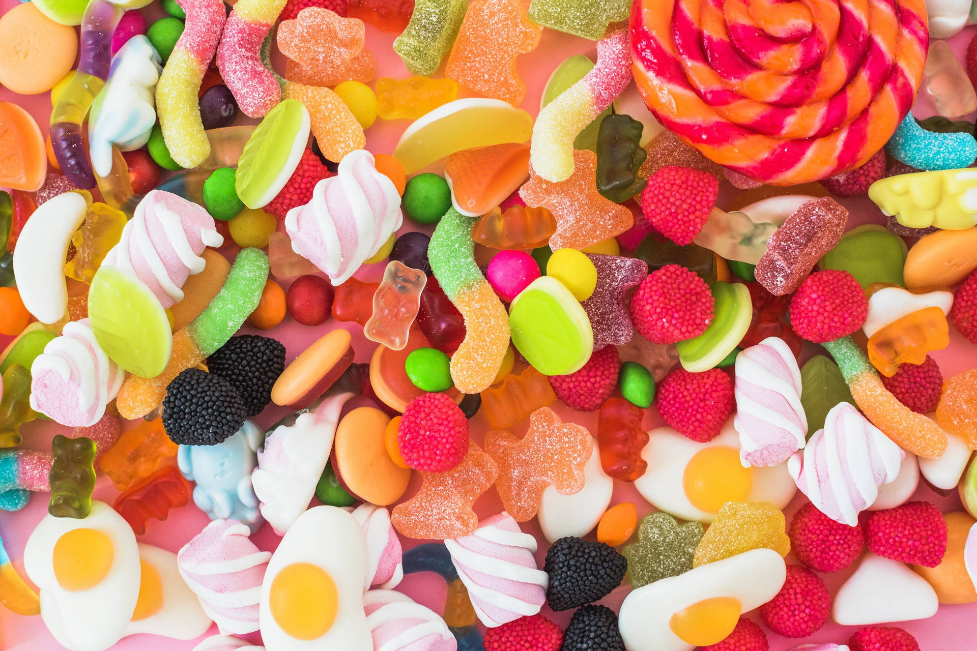 3d Marshmallow Gummy Sweets Background