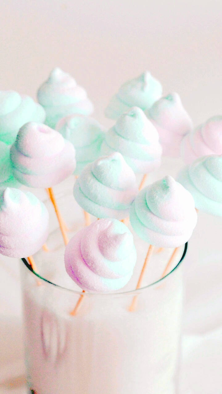 3d Marshmallow Sticks Background