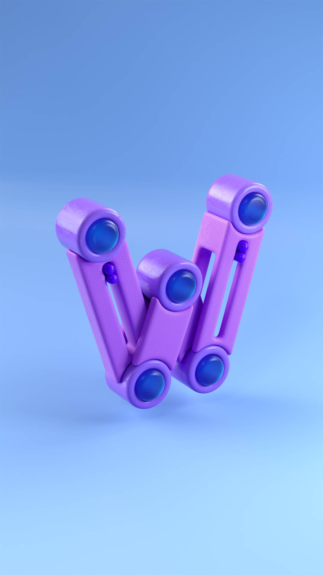 3d Mechanical Letter W Background