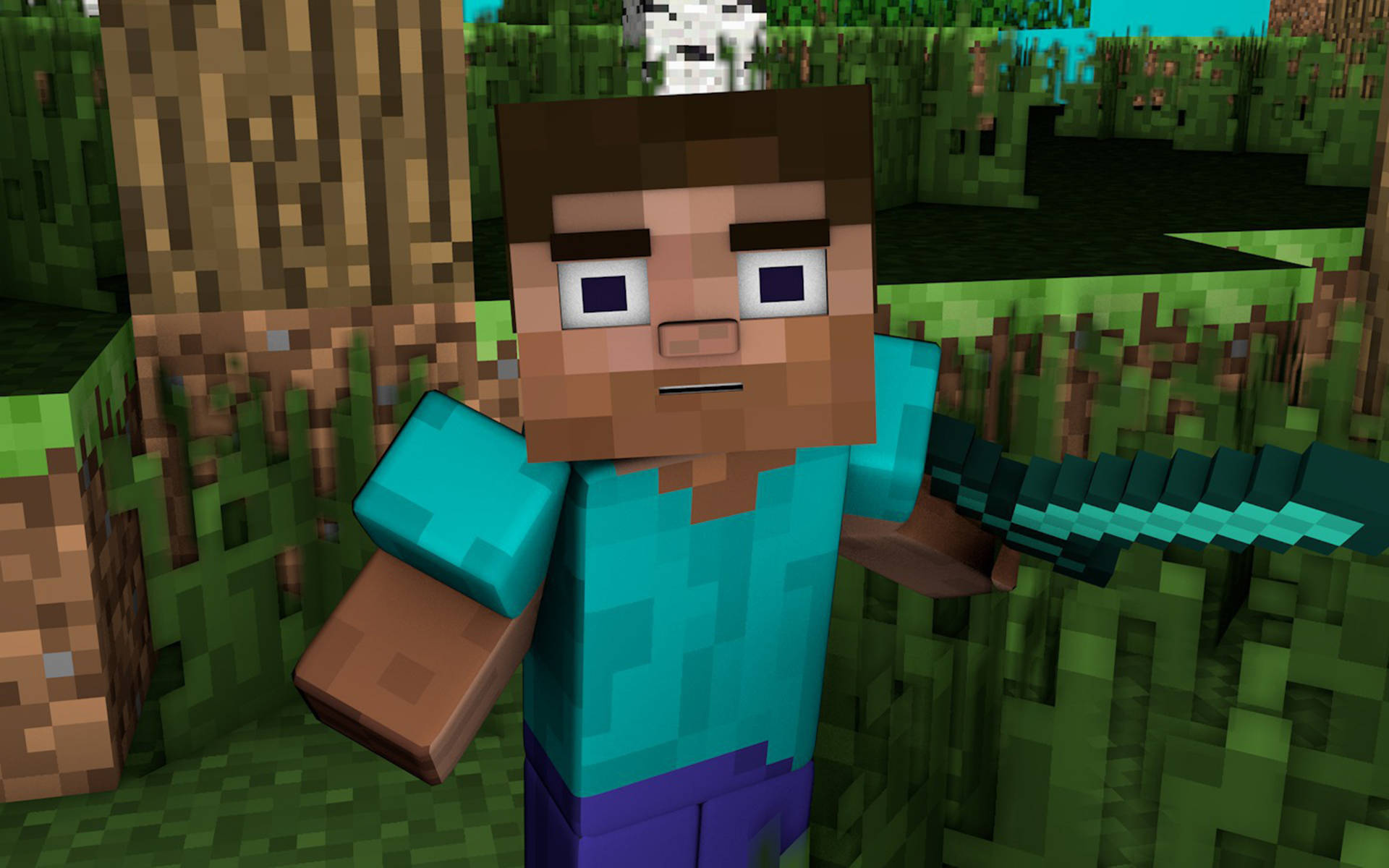 3d Minecraft Steve Background