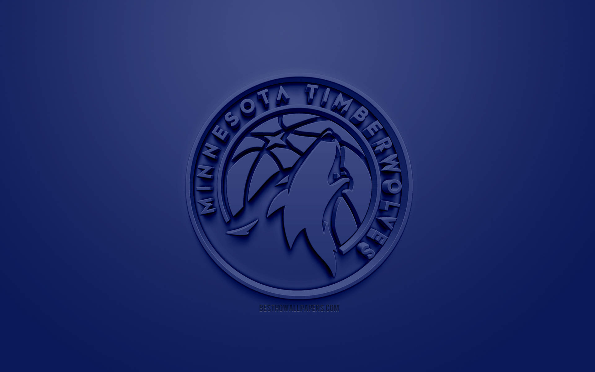 3d Minnesota Timberwolves Logo In Blue Background