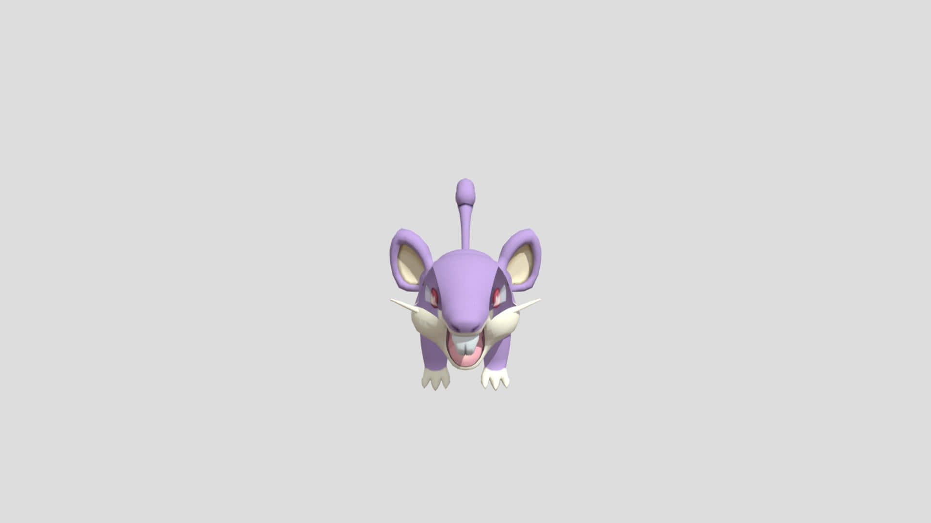 3d Model Of Pokemon Rattata Gray Background
