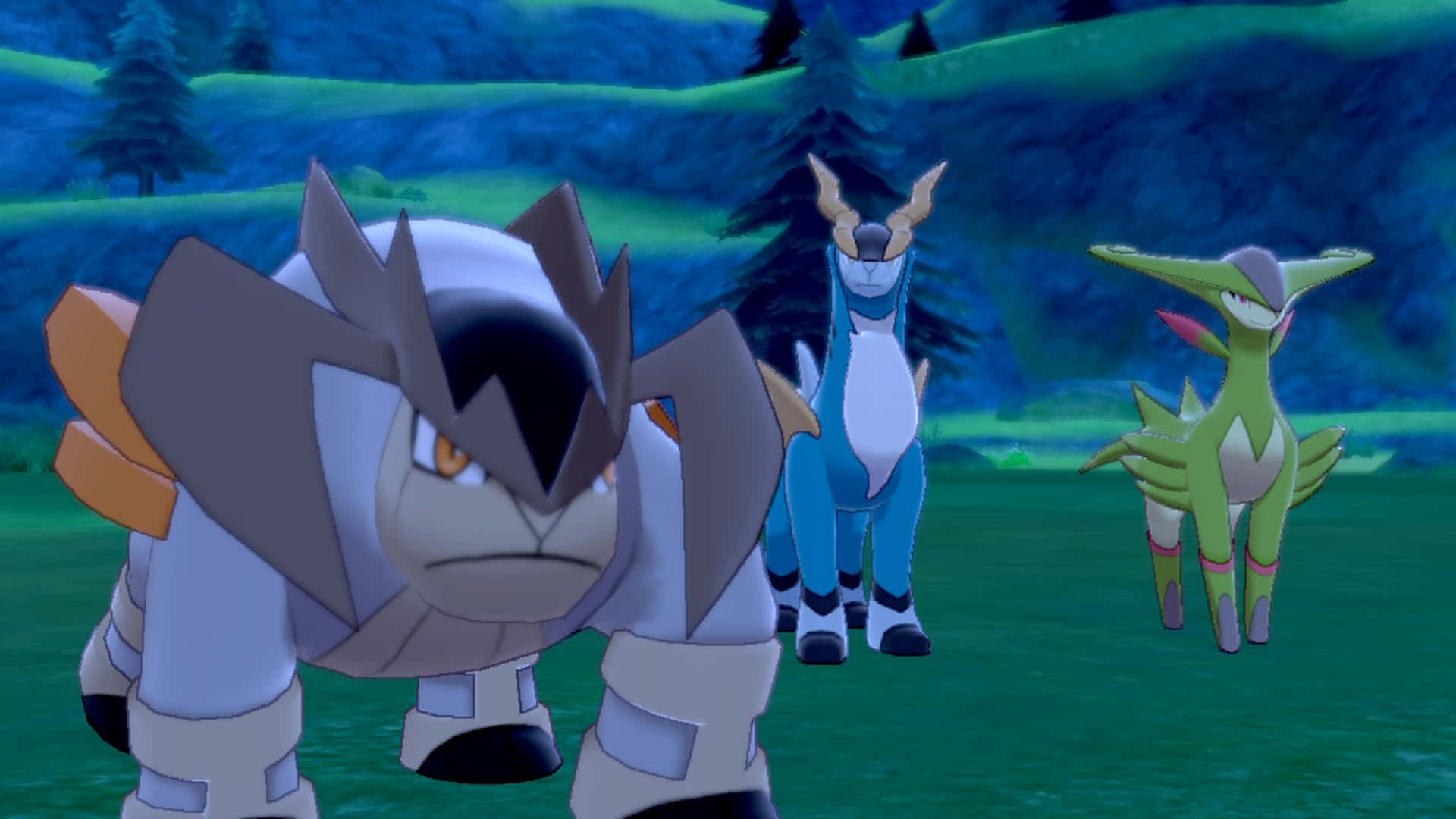 3d Models Of Terrakion, Cobalion, And Virizion Background