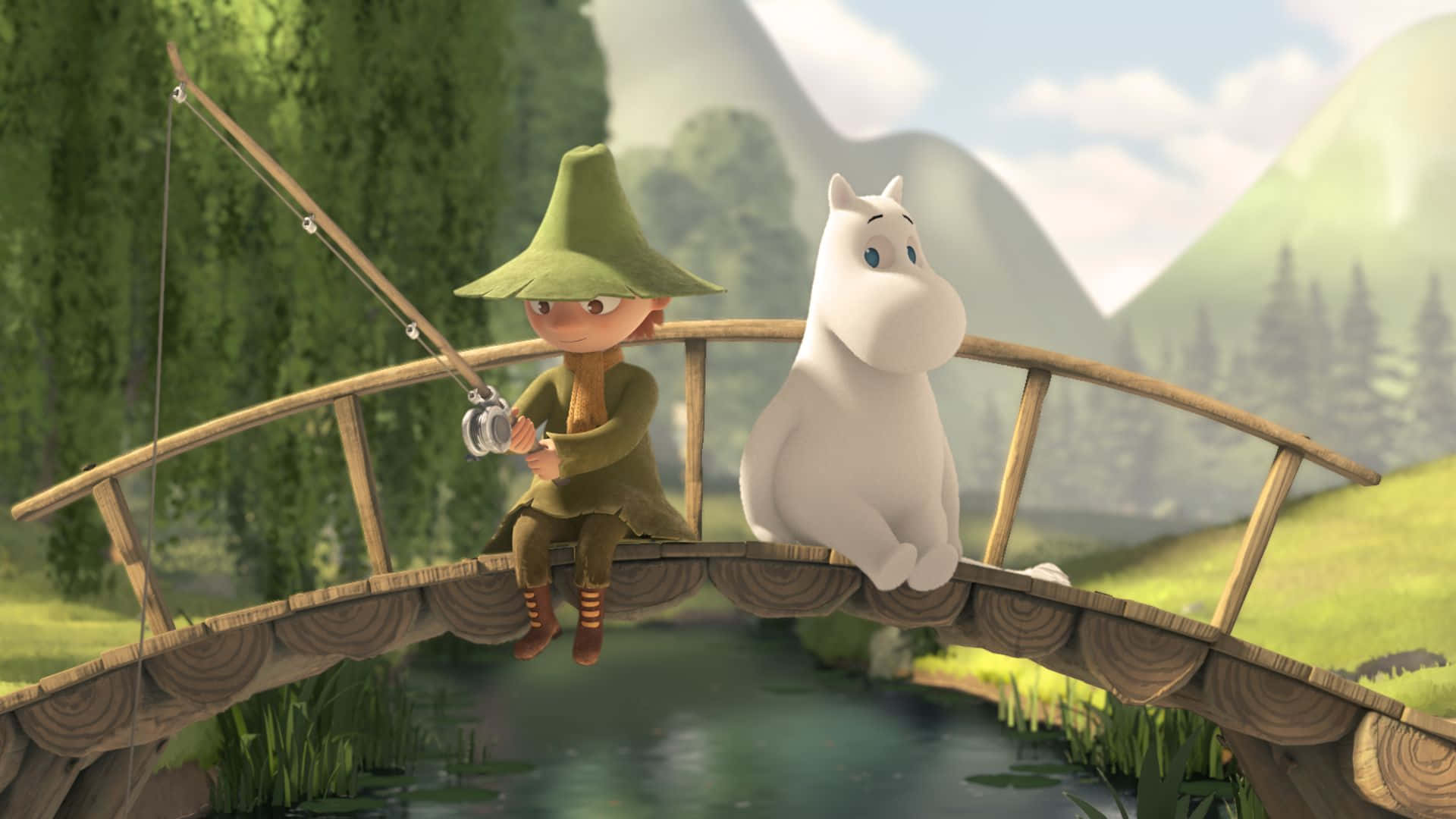 3d Moomin Desktop Characters Fishing Background