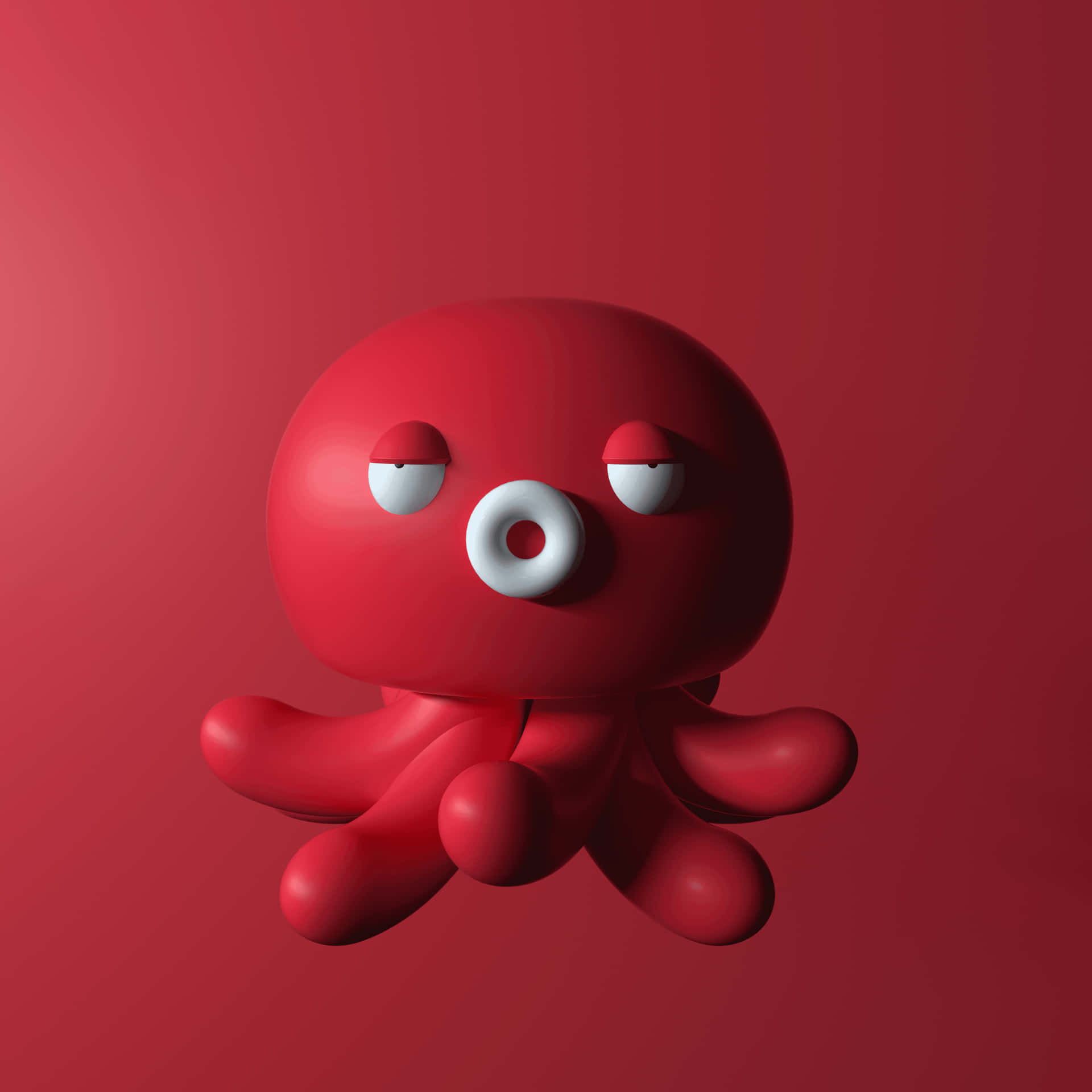 3d Octopus Red Pfp Background