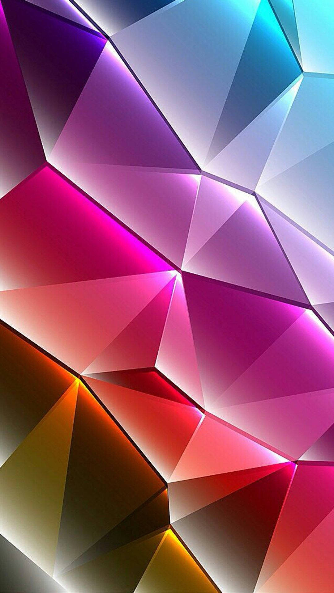 3d Phone Colorful Shiny Poly Art Background