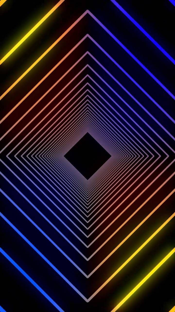 3d Phone Glowing Squares Illusion Background
