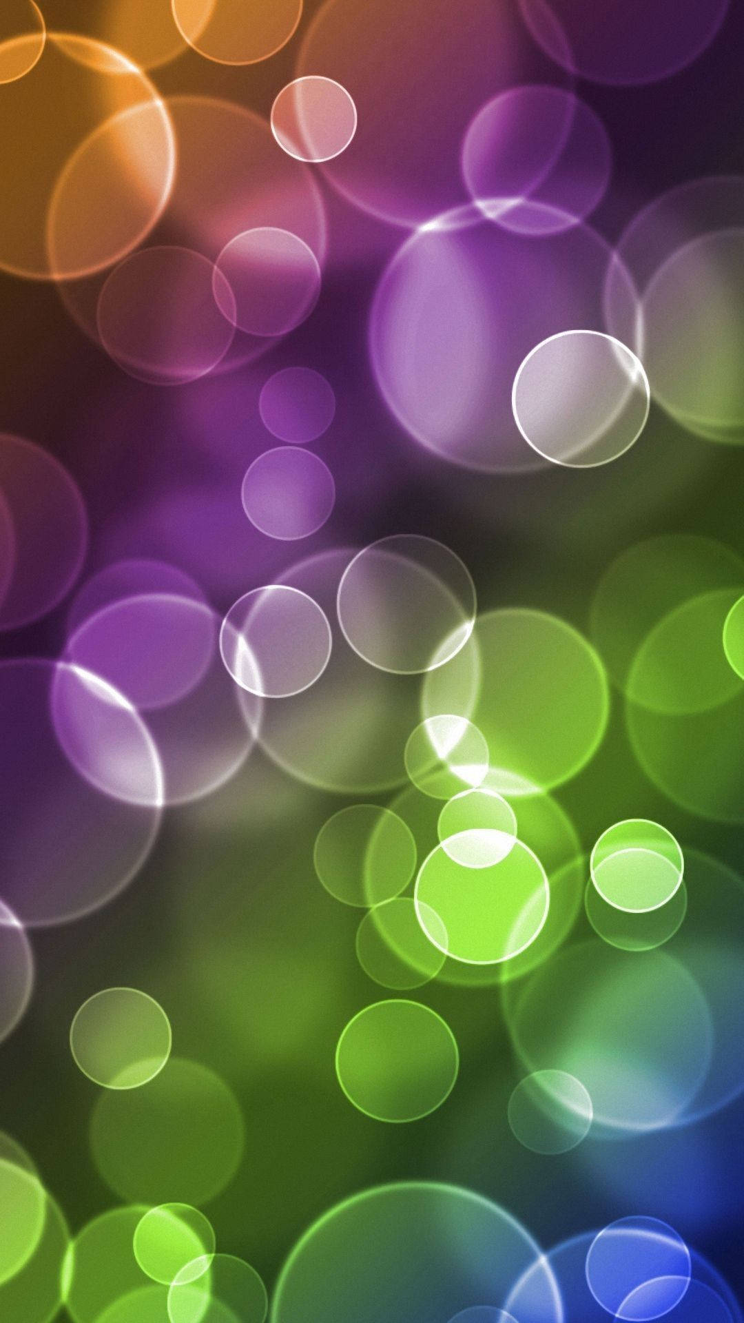 3d Phone Luminous Bubbles Background
