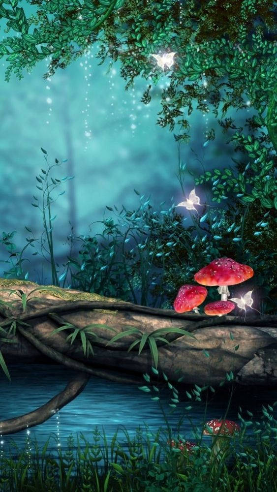 3d Phone Magic Forest Swamp Background