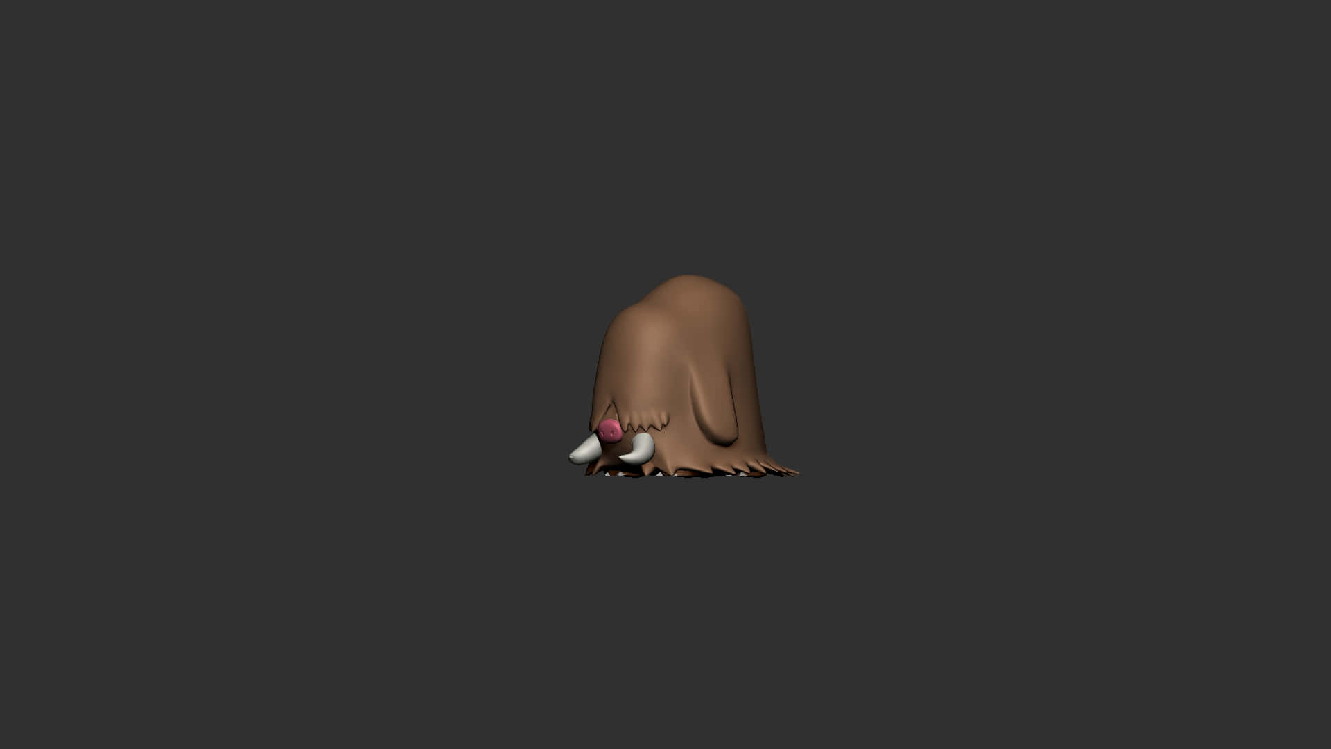 3d Piloswine With Black Backdrop Background