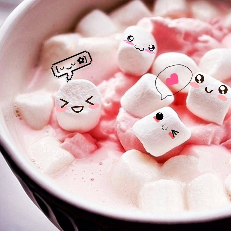 3d Pink Marshmallow Chocolate Background