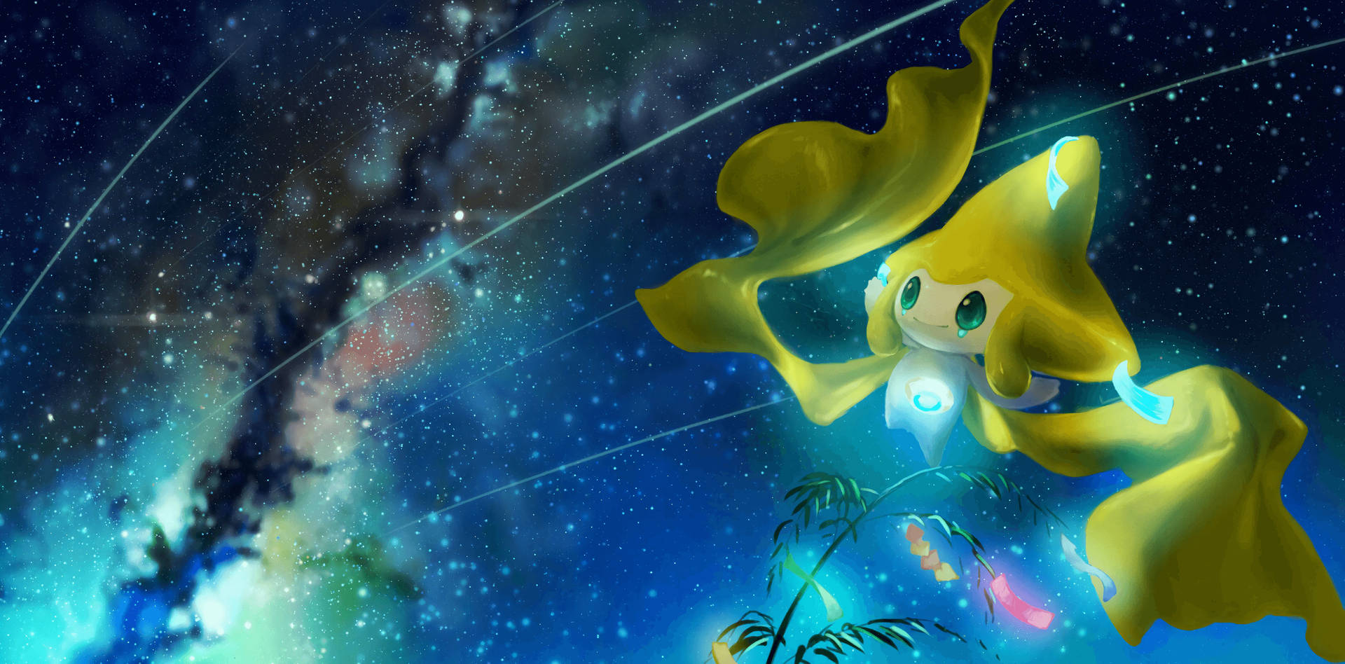 3d Pokémon Jirachi Galaxy Background