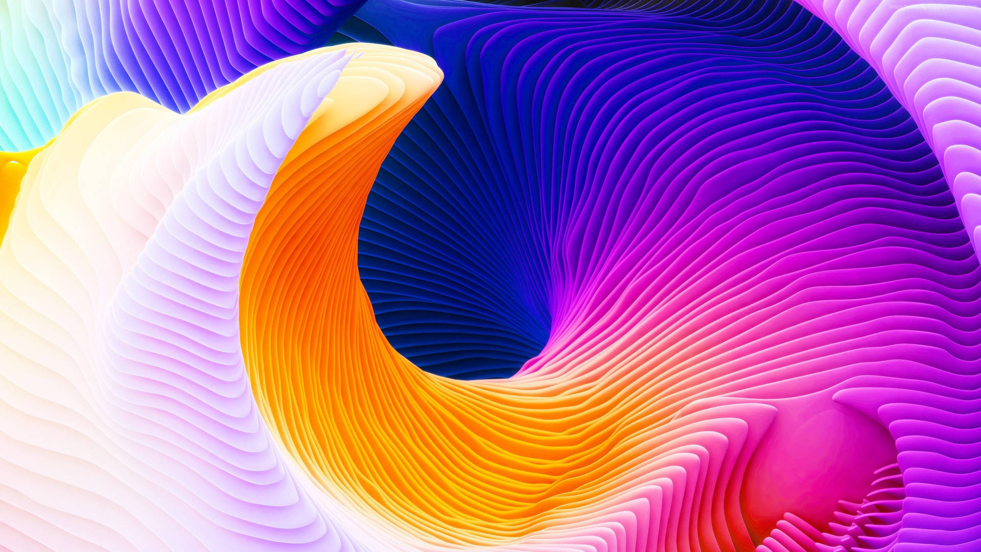 3d Rainbow Spiral Full 4k Background
