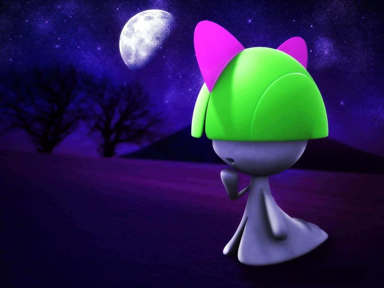 3d Ralts Under Night Sky Background