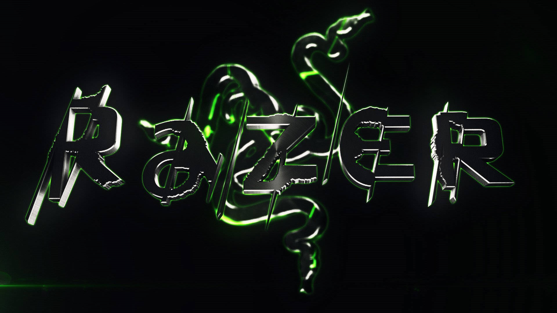 3d Razer Pc Brand Name Logo Background