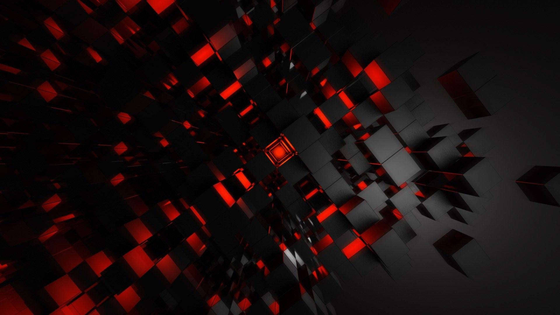 3d Red And Black Cubes Background